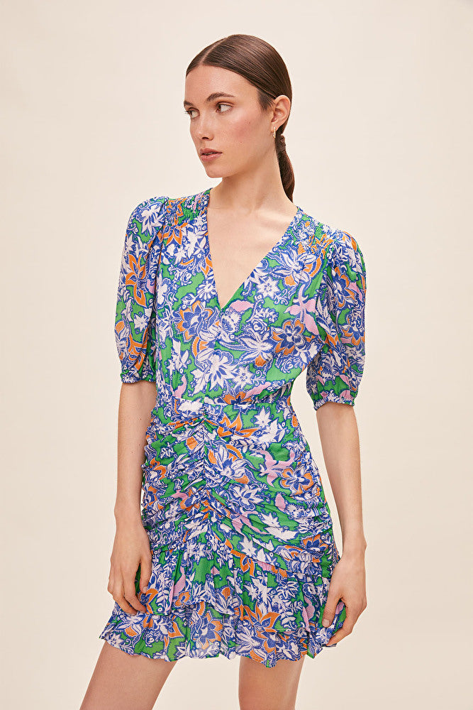 Suncoo Clarine Floral Print Short Dress