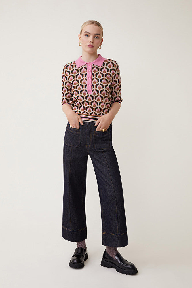 Suncoo Pink Palmer Short Sleeve Knit