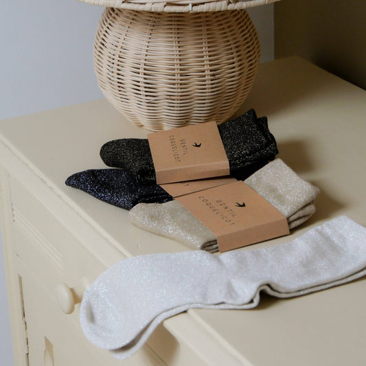 Glitter Socks - Gold/Black/Silver