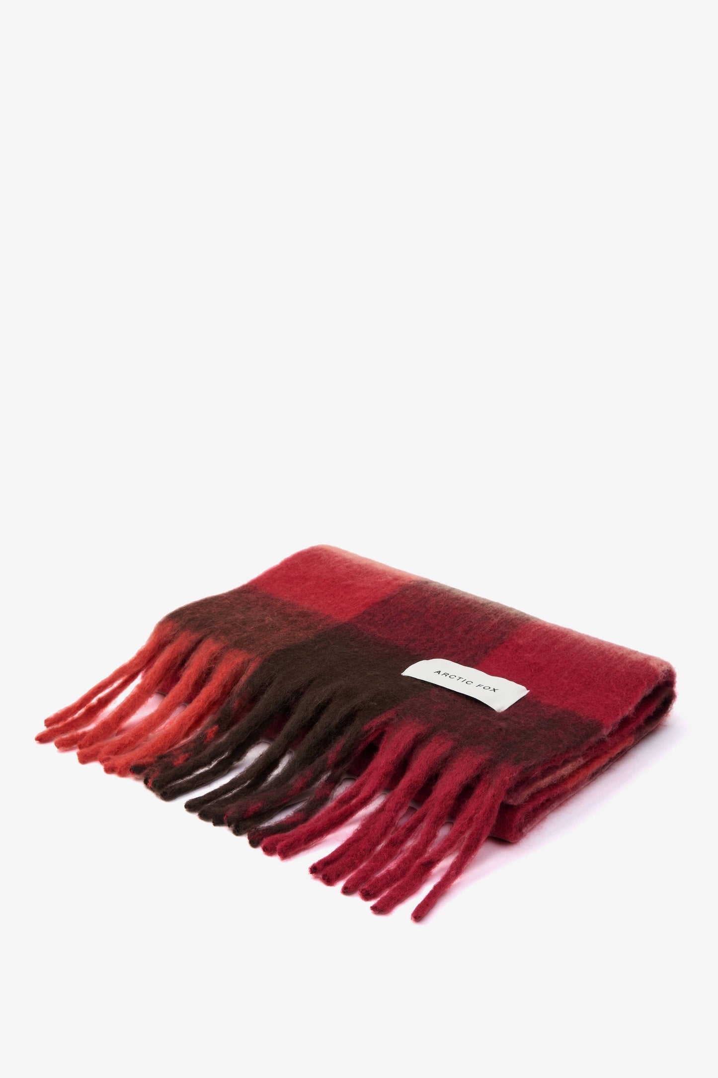 Artic Fox Reykjavik Scarf - 100% Recycled - Burgundy check