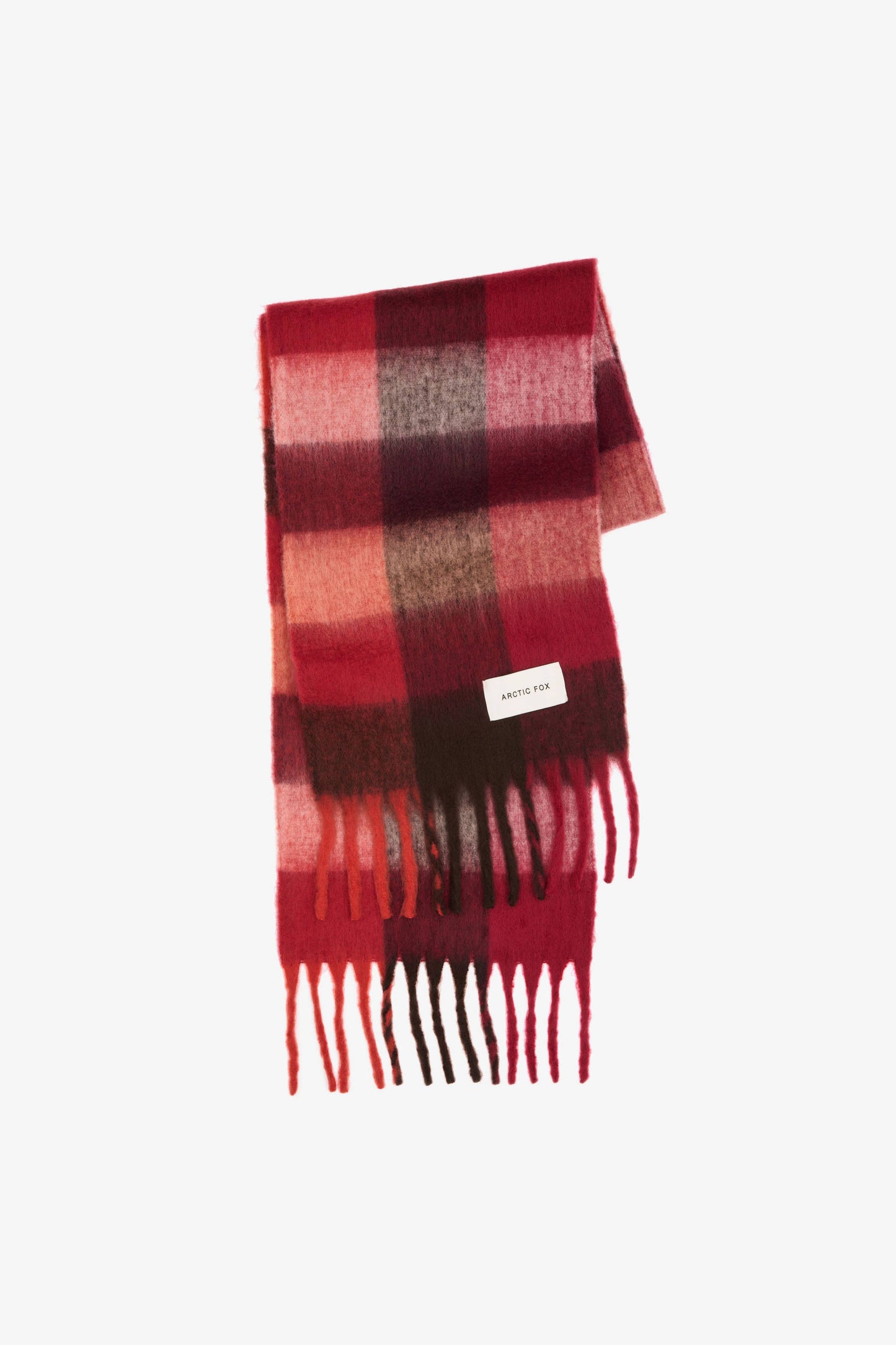 Artic Fox Reykjavik Scarf - 100% Recycled - Burgundy check