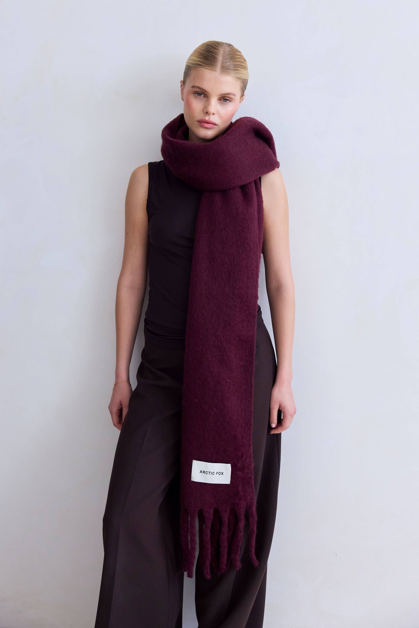 Artic Fox Stockholm Scarf - 100% Recycled - Cherry Lacquer