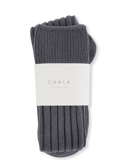 Chalk Chunky Grey Long Boot Sock