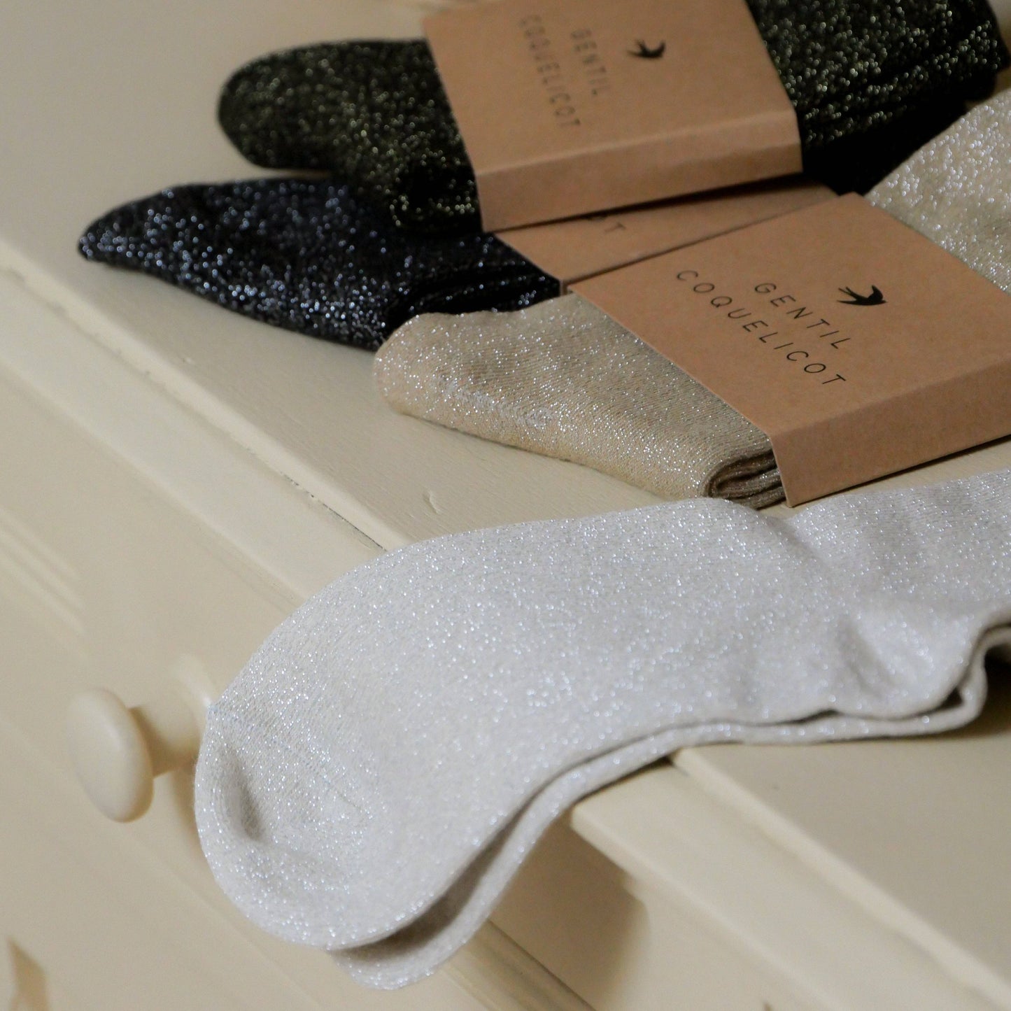 Glitter Socks - Gold/Black/Silver