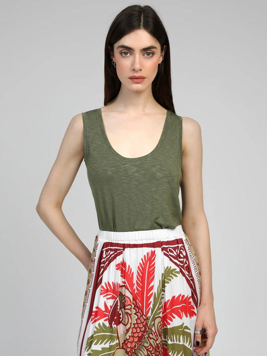 Ange Tanessa Khaki Tank Top