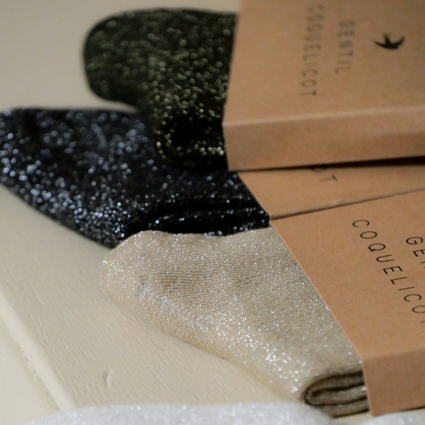 Glitter Socks - Gold/Black/Silver