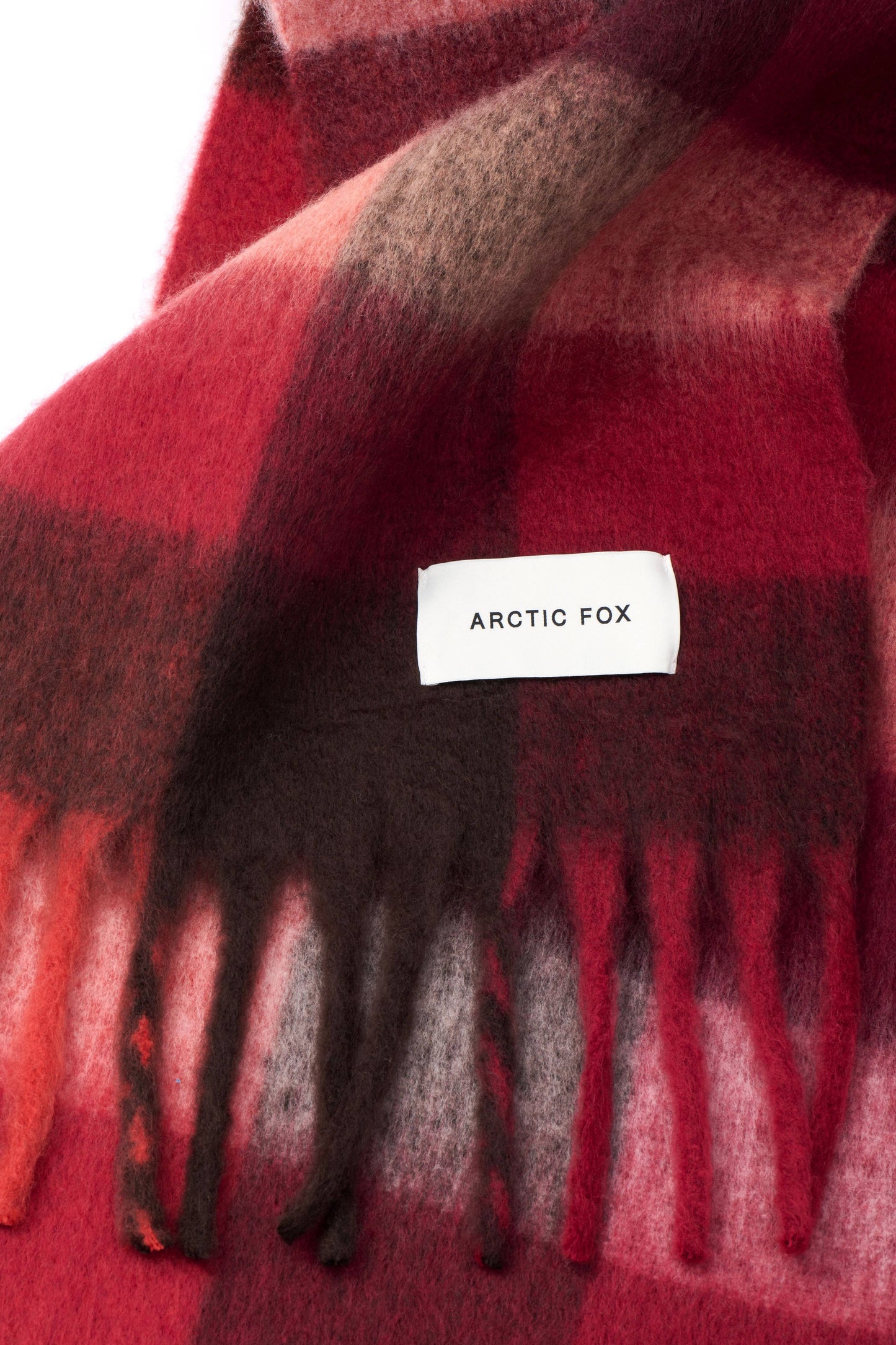 Artic Fox Reykjavik Scarf - 100% Recycled - Burgundy check