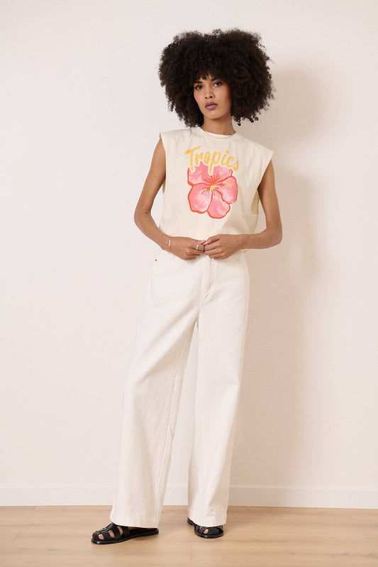 Garance High-waisted Summer Jeans (Cream)