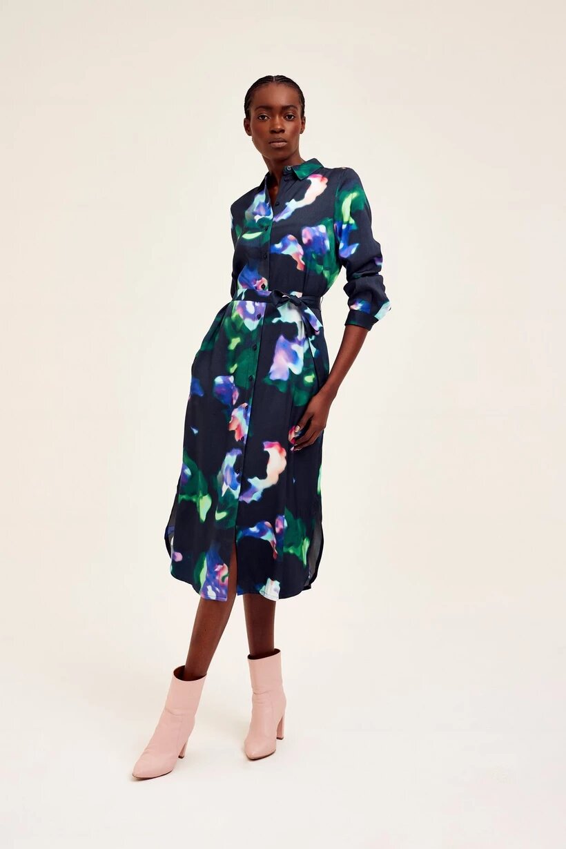 CKS Patterned Shirt Dress