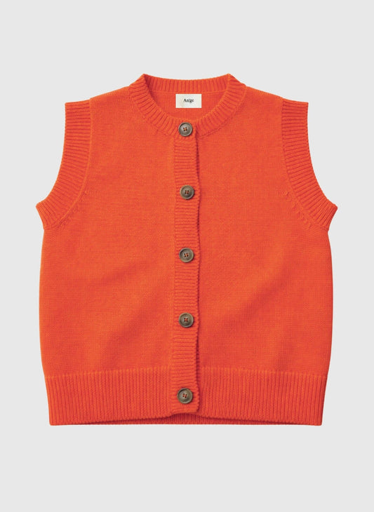 An'ge Orange Woollen Gilet