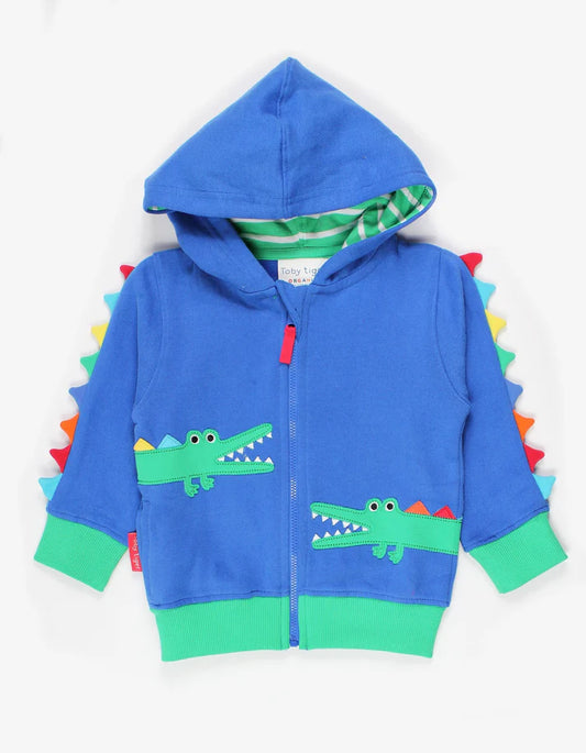 Toby Tiger Organic Crocodile Applique Hoodie