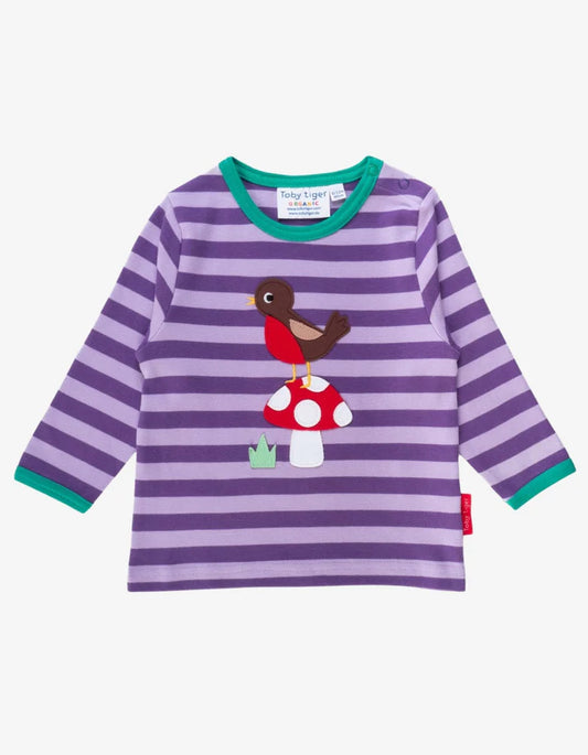 Toby Tiger Organic Organic  Robin Applique T-Shirt