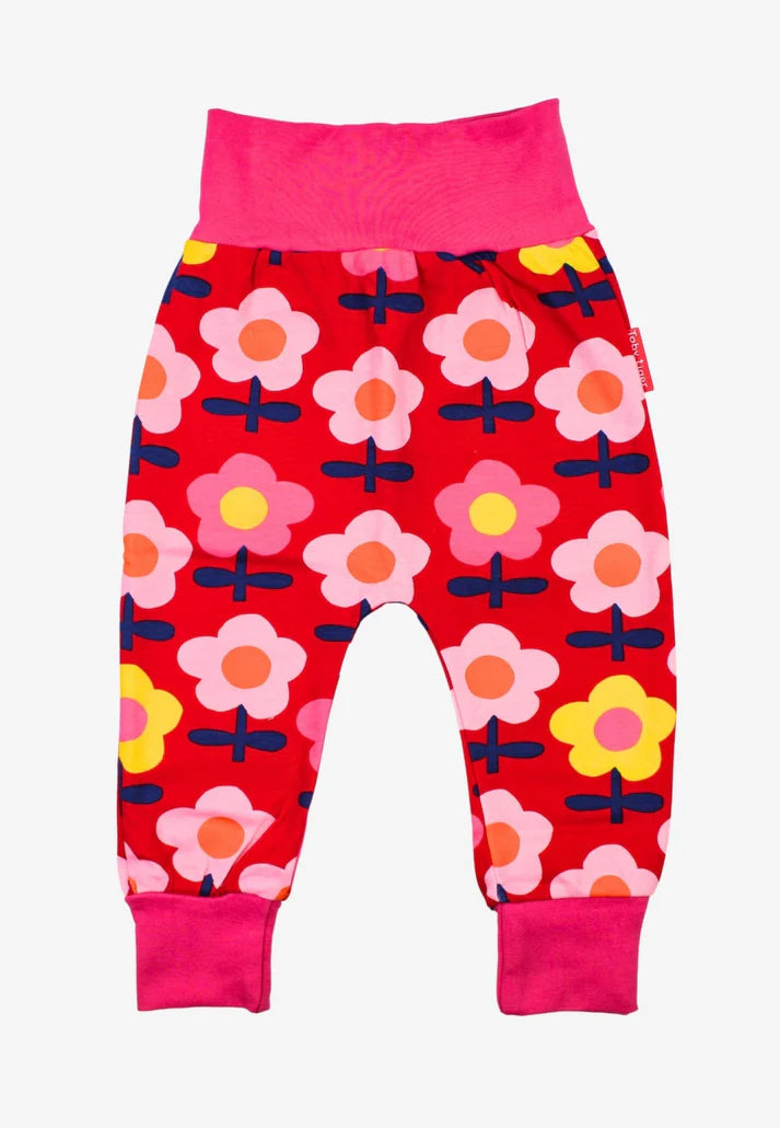 Toby Tiger Organic Pink Flower Print Yoga Pants